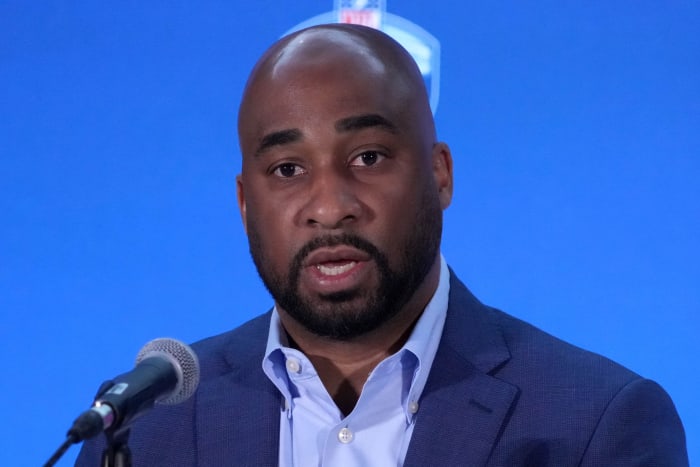 NFL International chief operating officer Damani Leech during NFL International press conference at the Los Angeles Convention Center.